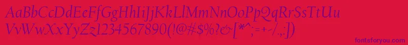 CalifornianFbРљСѓСЂСЃРёРІ Font – Purple Fonts on Red Background