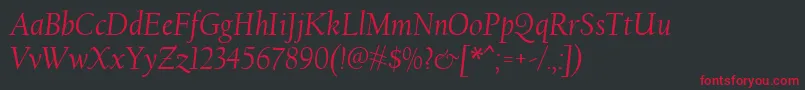 CalifornianFbРљСѓСЂСЃРёРІ Font – Red Fonts on Black Background