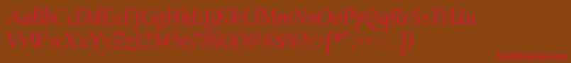 CalifornianFbРљСѓСЂСЃРёРІ Font – Red Fonts on Brown Background