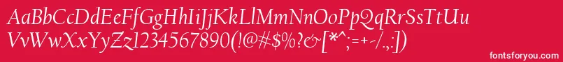 CalifornianFbРљСѓСЂСЃРёРІ Font – White Fonts on Red Background