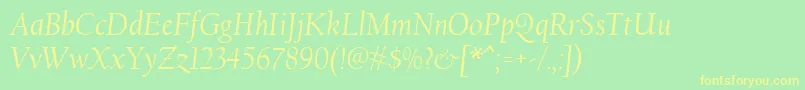 CalifornianFbРљСѓСЂСЃРёРІ Font – Yellow Fonts on Green Background