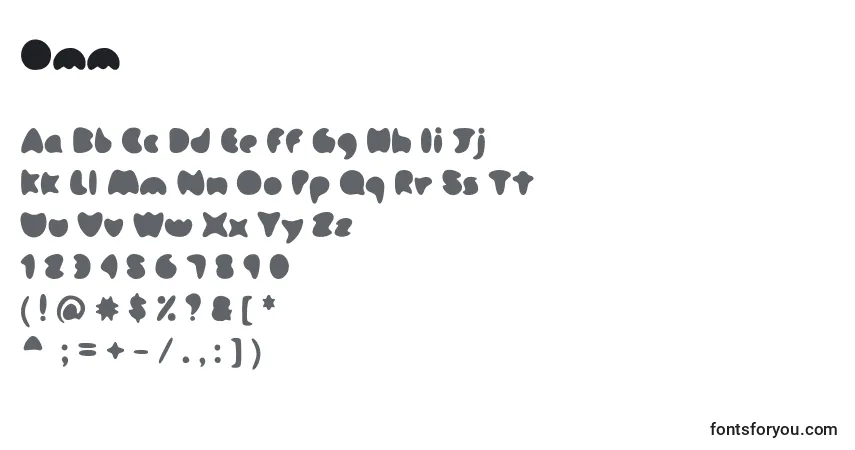 Schriftart Omm (61119) – Alphabet, Zahlen, spezielle Symbole