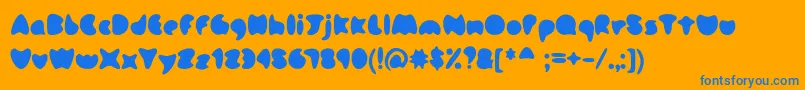 Omm Font – Blue Fonts on Orange Background