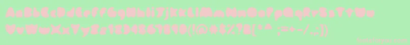 フォントOmm – 緑の背景にピンクのフォント