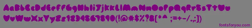 Omm-Schriftart – Violette Schriften auf grauem Hintergrund