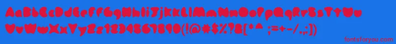 Omm Font – Red Fonts on Blue Background