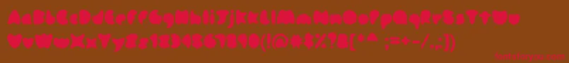 Omm Font – Red Fonts on Brown Background