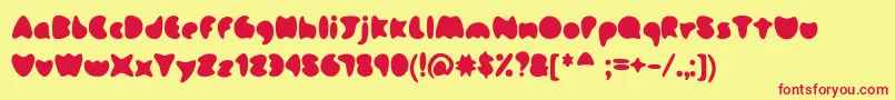 フォントOmm – 赤い文字の黄色い背景