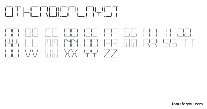 Czcionka OtherDisplaySt – alfabet, cyfry, specjalne znaki