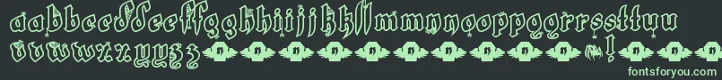 LrtWhiteFang Font – Green Fonts on Black Background