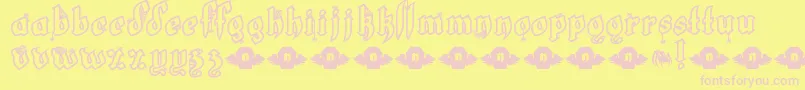 LrtWhiteFang Font – Pink Fonts on Yellow Background