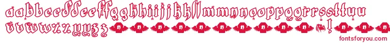 フォントLrtWhiteFang – 白い背景に赤い文字
