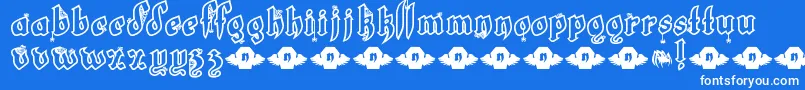 Police LrtWhiteFang – polices blanches sur fond bleu