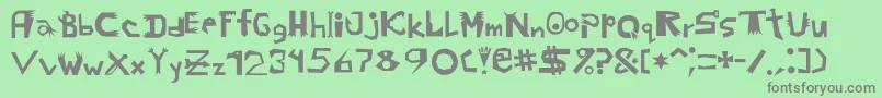 Probbariusc Font – Gray Fonts on Green Background