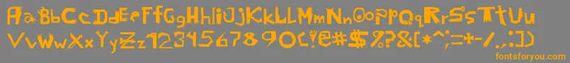 Probbariusc-Schriftart – Orangefarbene Schriften auf grauem Hintergrund
