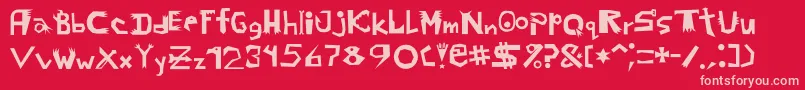 Probbariusc Font – Pink Fonts on Red Background
