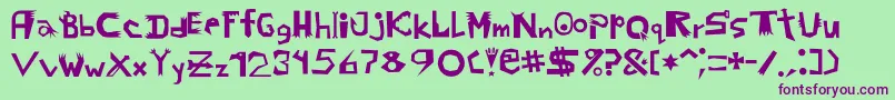 Probbariusc Font – Purple Fonts on Green Background
