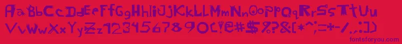 Probbariusc Font – Purple Fonts on Red Background
