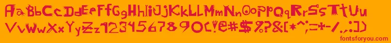 Probbariusc Font – Red Fonts on Orange Background