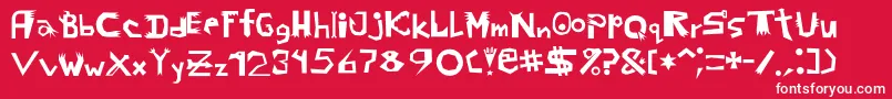 Probbariusc Font – White Fonts on Red Background