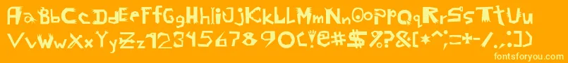 Probbariusc Font – Yellow Fonts on Orange Background