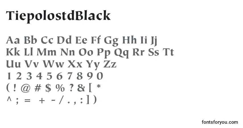 Schriftart TiepolostdBlack – Alphabet, Zahlen, spezielle Symbole