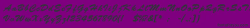 BrushscriptukrainLight Font – Black Fonts on Purple Background