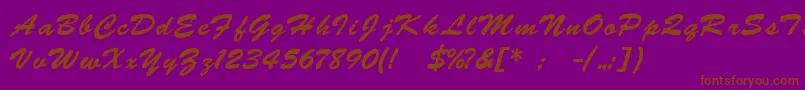 BrushscriptukrainLight Font – Brown Fonts on Purple Background