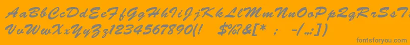 BrushscriptukrainLight Font – Gray Fonts on Orange Background