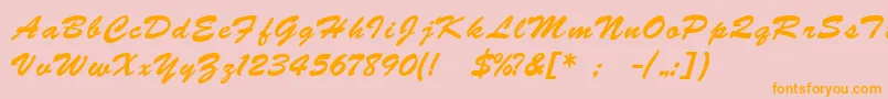 BrushscriptukrainLight Font – Orange Fonts on Pink Background