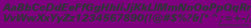 ZurichBlackItalicBt Font – Black Fonts on Purple Background