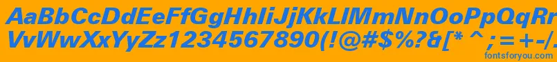 ZurichBlackItalicBt Font – Blue Fonts on Orange Background