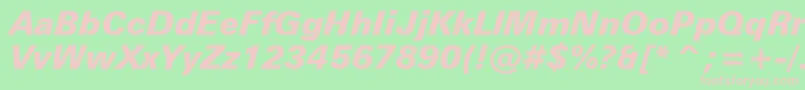 ZurichBlackItalicBt Font – Pink Fonts on Green Background