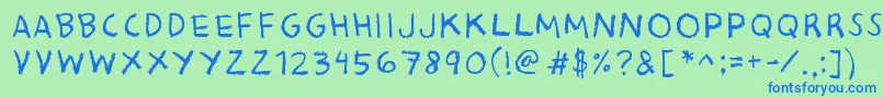 Шрифт BaconKingdom – синие шрифты на зелёном фоне