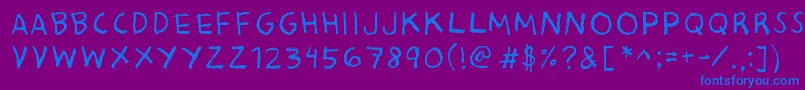 Fonte BaconKingdom – fontes azuis em um fundo violeta