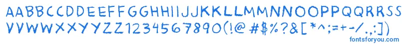 BaconKingdom-Schriftart – Blaue Schriften auf weißem Hintergrund