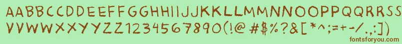 BaconKingdom-fontti – ruskeat fontit vihreällä taustalla