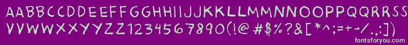 BaconKingdom-fontti – vihreät fontit violetilla taustalla