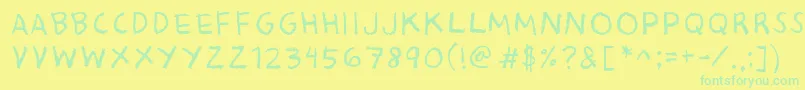 BaconKingdom Font – Green Fonts on Yellow Background