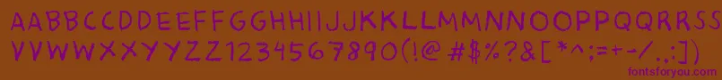 BaconKingdom-fontti – violetit fontit ruskealla taustalla