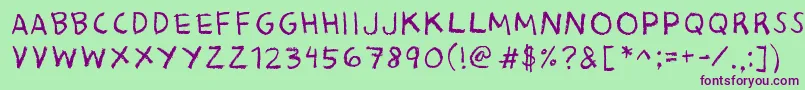BaconKingdom-Schriftart – Violette Schriften auf grünem Hintergrund