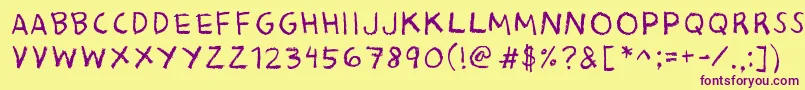 フォントBaconKingdom – 紫色のフォント、黄色の背景
