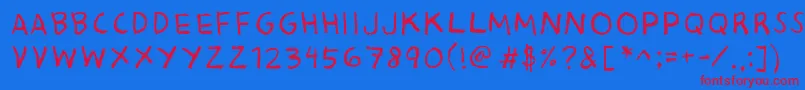 BaconKingdom Font – Red Fonts on Blue Background