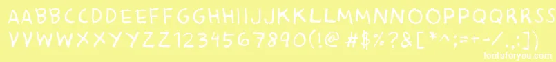BaconKingdom-fontti – valkoiset fontit keltaisella taustalla