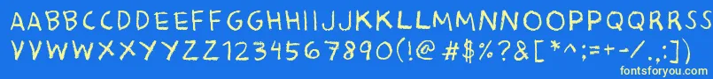 BaconKingdom Font – Yellow Fonts on Blue Background