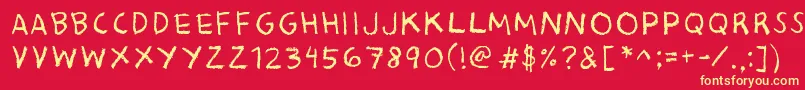 フォントBaconKingdom – 黄色の文字、赤い背景