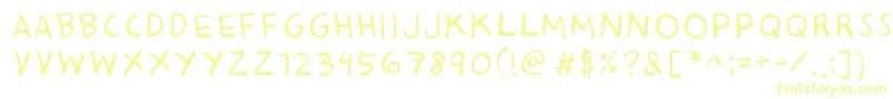 フォントBaconKingdom – 白い背景に黄色の文字