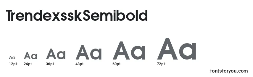 Размеры шрифта TrendexsskSemibold