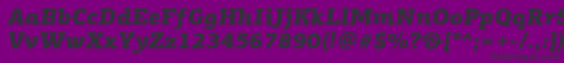 フォントPfagoraslabproBlackitalic – 紫の背景に黒い文字