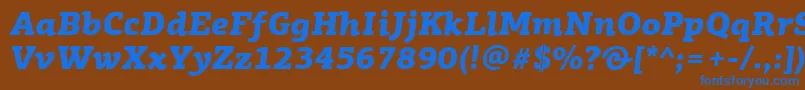 PfagoraslabproBlackitalic Font – Blue Fonts on Brown Background